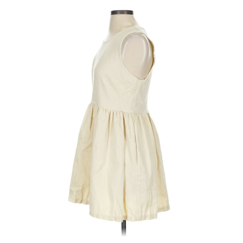 Free People Ivory Cotton Mesh Plunge Mini Dress – Size S - Picture 5 of 6